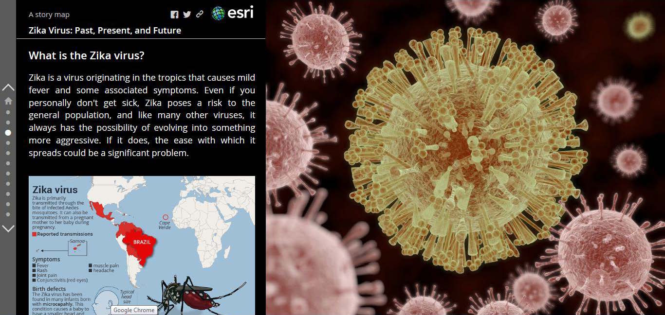 Rys. 2. Story Map poświęcona wirusowi Zika