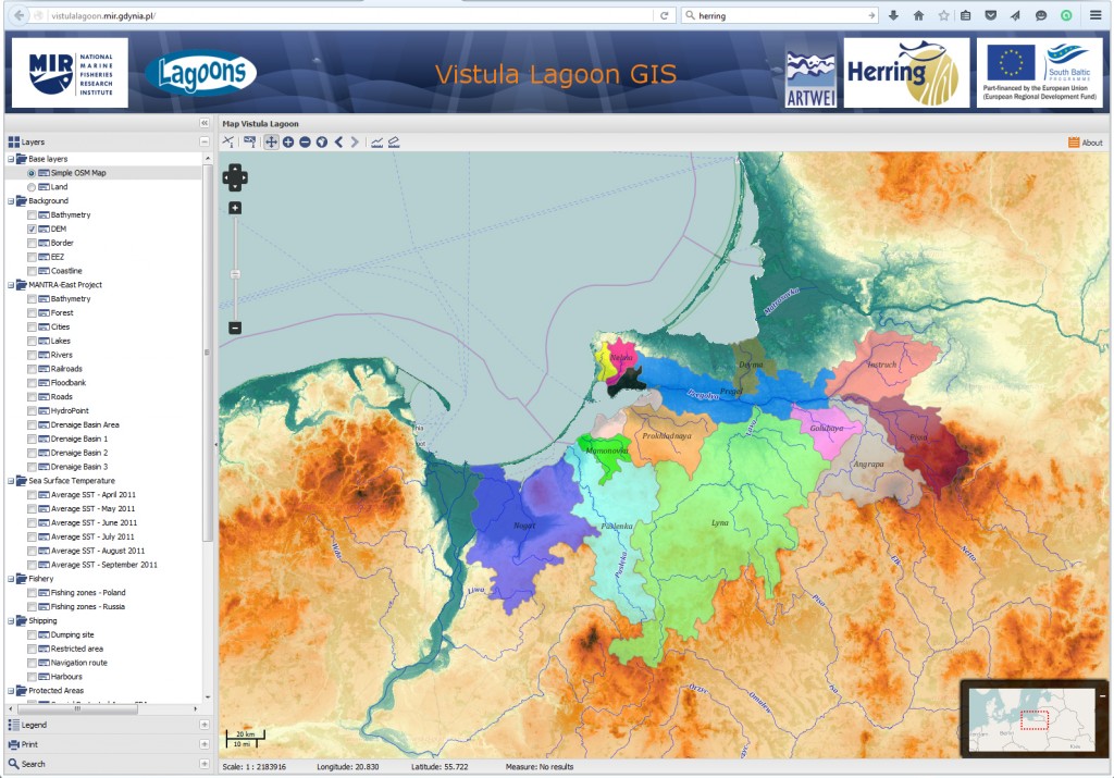 Rys. 5. WebGIS Zalewu Wiślanego. 