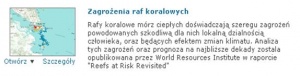 Rys. 1. Opis zakresu tematycznego aplikacji dotyczącej zagrożeń dla raf koralowych.