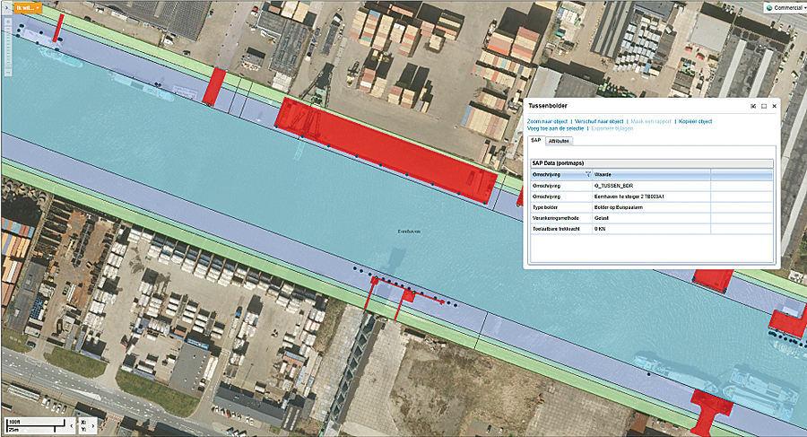 Rys. 1. W PortMaps Viewer użytkownik może uzyskać dostęp na żywo do informacji z SAP i systemu zarządzania dokumentami za pośrednictwem konfigurowalnego okna dialogowego.