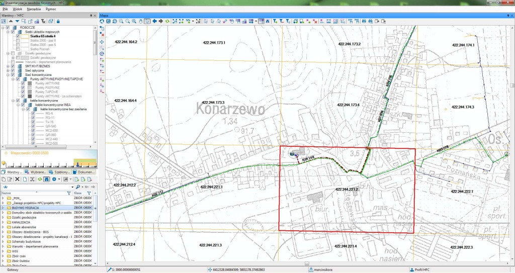 Paszportyzacja: Interfejs graficzny aplikacji - widok sekcji mapy