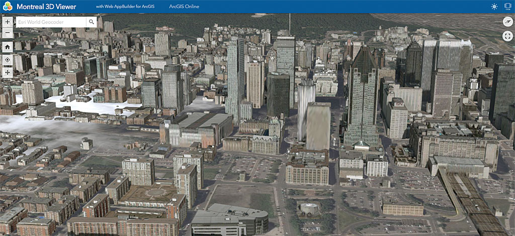 Rys. 1. Program Web AppBuilder for ArcGIS obsługuje zarówno dane 2D, jak i 3D oraz umożliwia tworzenie dynamicznych i interaktywnych aplikacji, zgodnie z zasadami WYSIWYG (akronim stosowany w informatyce dla określenia metod, które pozwalają uzyskać wynik w publikacji identyczny lub bardzo zbliżony do obrazu na ekranie), nie wymagając przy tym dodatkowych szkoleń.