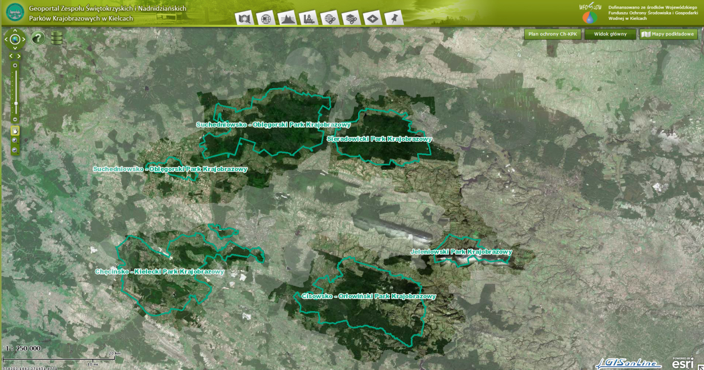 Rys. 2. Geoportal prezentacyjny - gis.pk.kielce.pl.