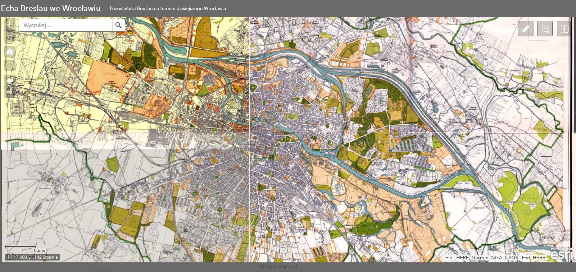 Rys. 1. Mapa Wrocławia w skali 1 do 10 000 z 1934 r.